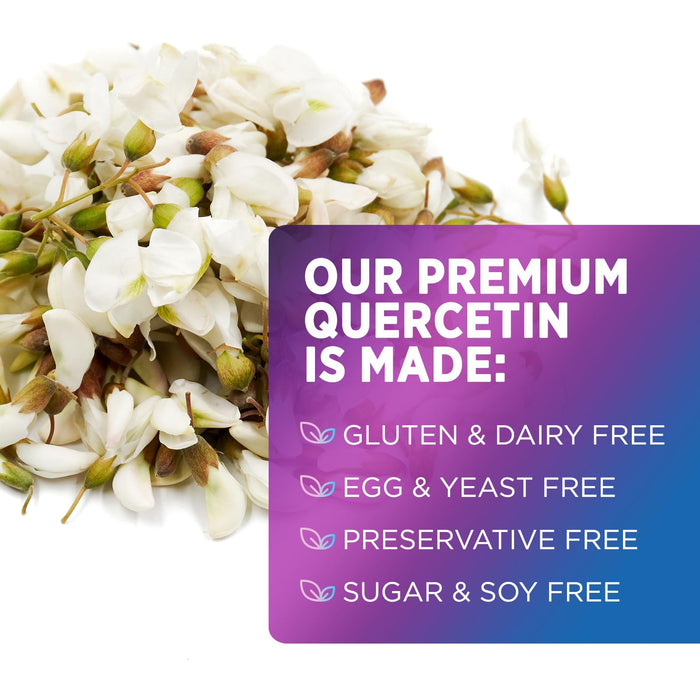 Quercetin Capsules 1000mg, with Ultra Strength Complex - Health Antioxidant Supplements for Respiratory, Heart and Immune Support - Vegan Third Party Tested, Non-GMO, Gluten Free - 60 Veggie Capsules
