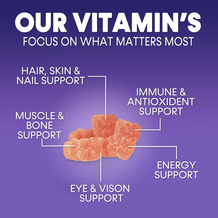 Multivitamin Gummies for Adults, Daily Gummy Vitamins & Minerals for Women & Men, Immune Support Gummy Multivitamins Supplement, Adult Multi VIT Vitamin with Vitamins A, C, D, B12, Zinc - 90 Gummies