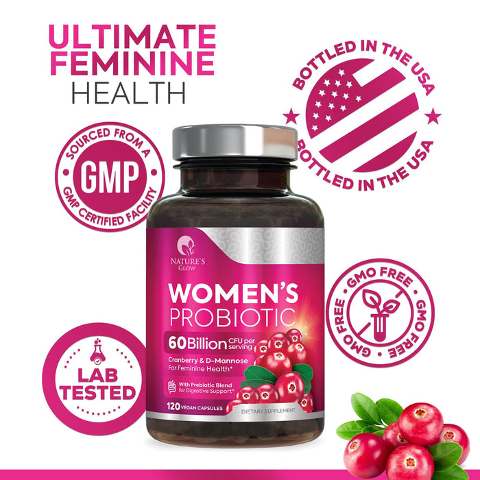 Probiotics For Women 50 Billion CFU - Women's Probiotic For Digestive Health 16 Unique Strains - Daily Vaginal PH Balance & Feminine Health Support, Womens Probiotic With Acidophilus - 120 Capsules