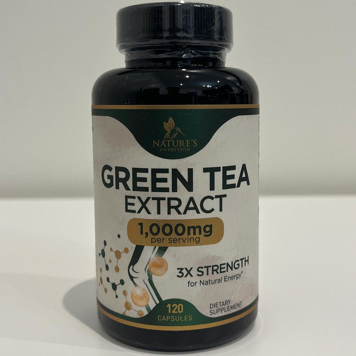 Green Tea Extract Capsules 1000 mg - Standardized 45% EGCG & 98% Polyphenols - 3X Strength Green Tea Pills for Natural Energy - Supports Heart Health, Herbal Supplement, Vegan, Non-GMO - 120 Capsules