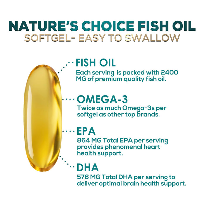 Omega-3 Fish Oil – 2400mg – 60 Softgels