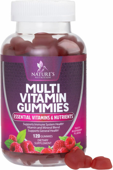 Multivitamin Gummies for Adults, Daily Gummy Vitamins & Minerals for Women & Men, Immune Support Gummy Multivitamins Supplement, Adult Multi VIT Vitamin with Vitamins A, C, D3, B12, Zinc, 120 Gummies