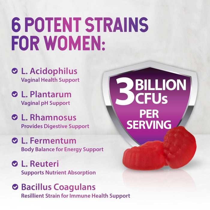 Menopause Supplements for Women - 3 Billion CFU Natural Menopause Relief for Mild Hot Flashes & Night Sweats, PH, Vaginal Health Support Probiotics for Women Gummy, Probiotic Supplement - 60 Gummies