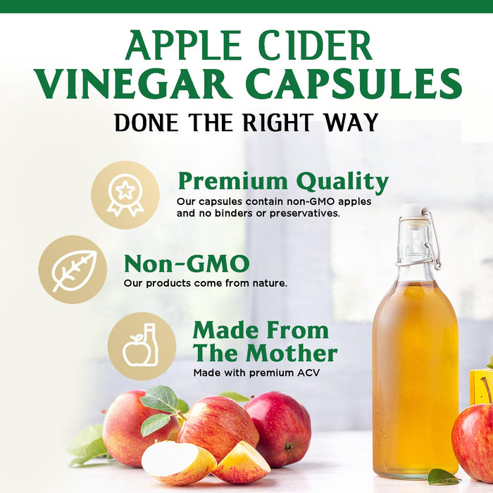 Apple Cider Vinegar Capsules ACV 1877mg – 120 Capsules