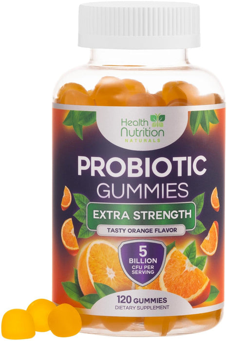 Probiotic Gummies for Women & Men - 5 Billion CFUs Gut Health Support Gummy, Daily Probiotics Supplement for Digestive Health Gummy, Probiotic Strains for Immune Support, Non-GMO & Vegan - 120 Gummies