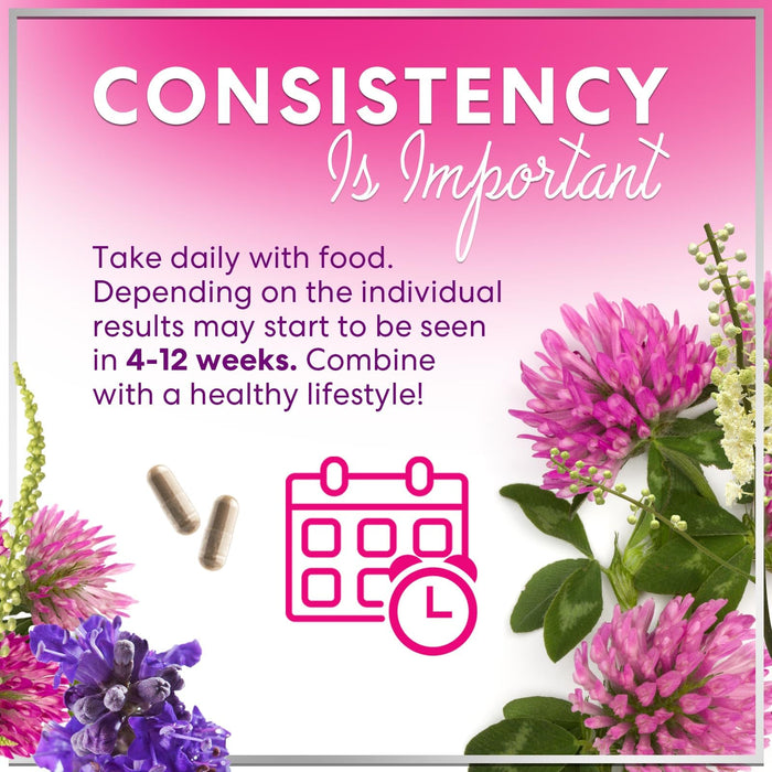 Menopause Supplements for Women with Black Cohosh - Natural, Mild Hot Flash, Night Sweats & Hormone Support, Menopause Relief with Dong Quai, Energy & Balance, Non-GMO & Gluten Free - 60 Capsules