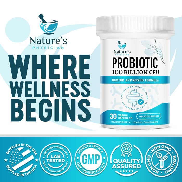 Nature's Physician Probiotics – 100 Billion CFU – 30 Capsules