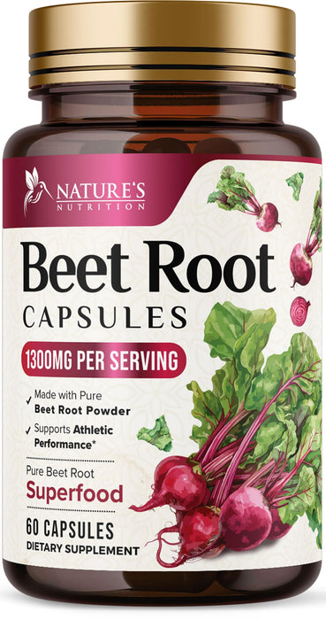 Beet Root Capsules 1300mg – 60 Veggie Capsules