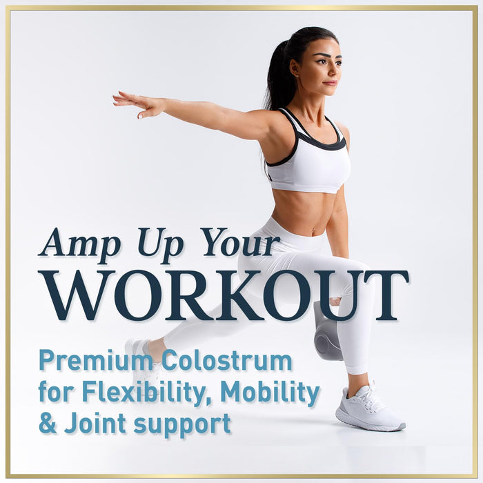 Colostrum 1000mg 20% IgG Immunoglobulins - Gut Health, Digestion & Immune Support, Bovine Colostrum Powder for Women, Muscle, Skin & Hair Growth Support, Bottled in The USA, Gluten Free - 60 Capsules