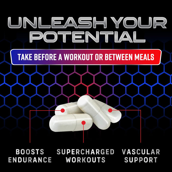 Nitric Oxide Formula with L-Arginine + Citrulline – 3000mg – 60 Capsules