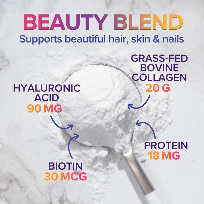 Collagen Peptides Powder for Women & Men - Hydrolyzed Type 1 & 3 Collagen Powder & Hyaluronic Acid - Vital Support for Hair, Nail, Skin, Bone & Joint Health - Zero Sugar, Unflavored - 28 Servings