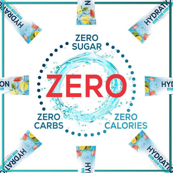 Electrolytes Hydration Packets - Keto Recovery Powder with Potassium, Magnesium, Sodium, Zinc & Vitamin C, Sugar-Free, Hydration Electrolyte Liquid Drink Mixes, Vegan, Strawberry Lemon (16 Pack)