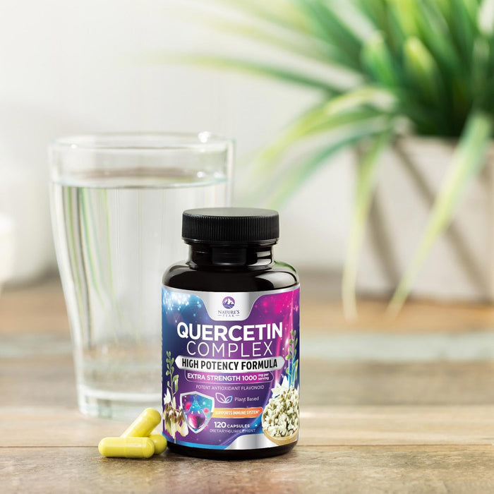 Quercetin Capsules 1000mg, with Ultra Strength Complex - Health Antioxidant Supplements for Respiratory, Heart and Immune Support - Vegan Third Party Tested, Non-GMO, Gluten Free - 120 Veggie Capsules