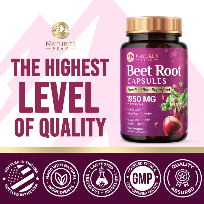 Beet Root Capsules 1950mg – 120 Count