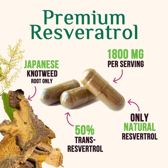 Resveratrol 1800mg – 120 Vegan Capsules