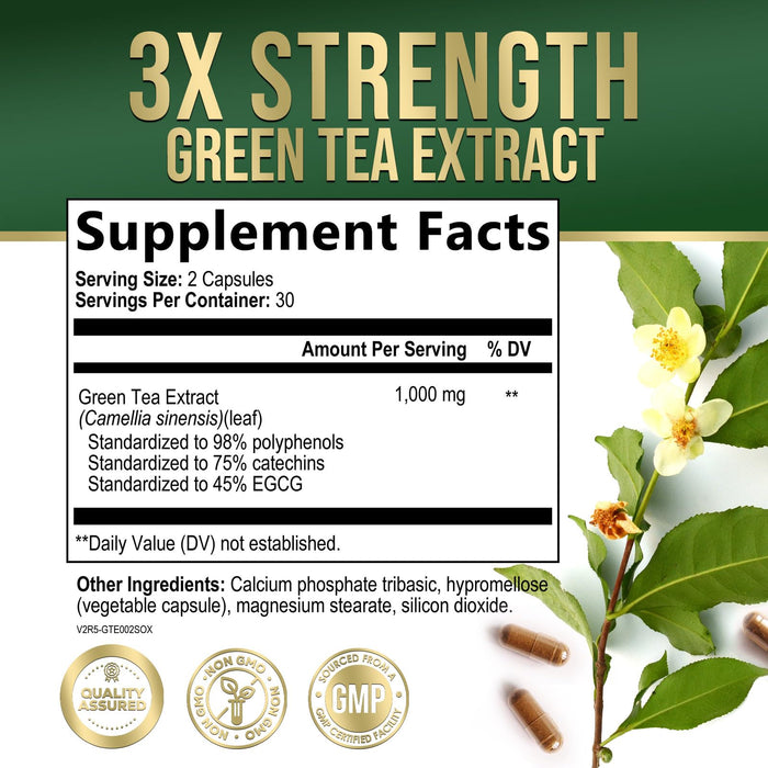 Green Tea Extract Capsules with EGCG – 1000mg – 60 Capsules