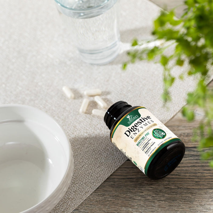 Digestive Enzymes with Probiotics - Probiotic Multi Enzymes with Probiotics and Prebiotics for Digestive Health and Bloating Relief for Women & Men, Daily Enzymes for Gut & Digestion - 60 Capsules