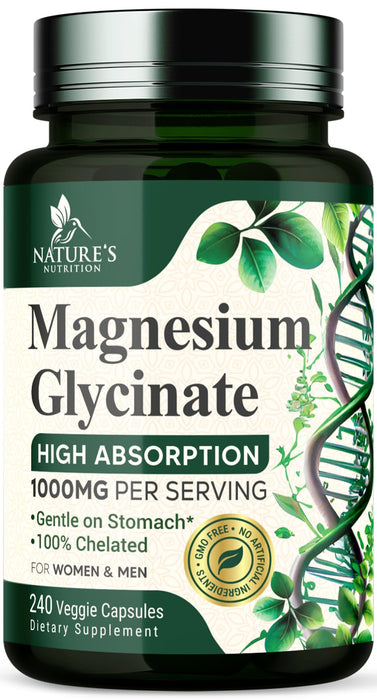 Magnesium Glycinate 1000mg Per Serving – 240 Capsules