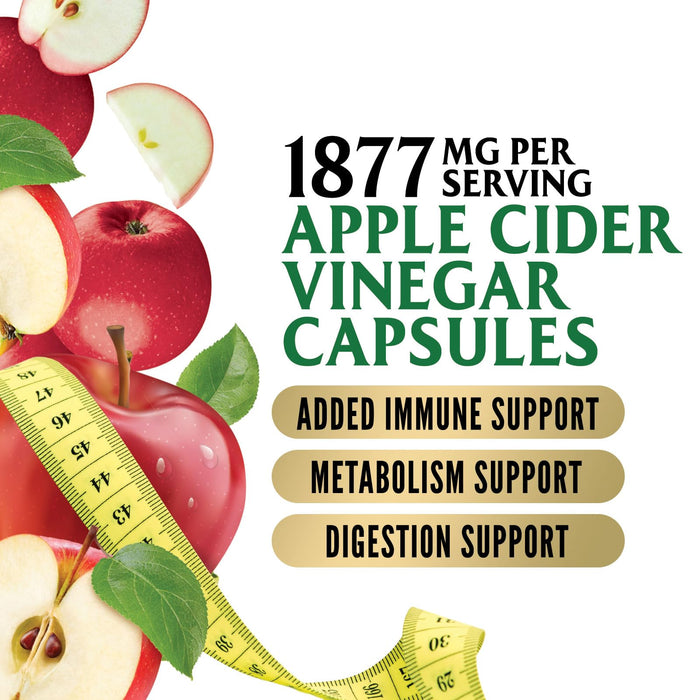 Apple Cider Vinegar Capsules ACV 1877mg – 120 Capsules