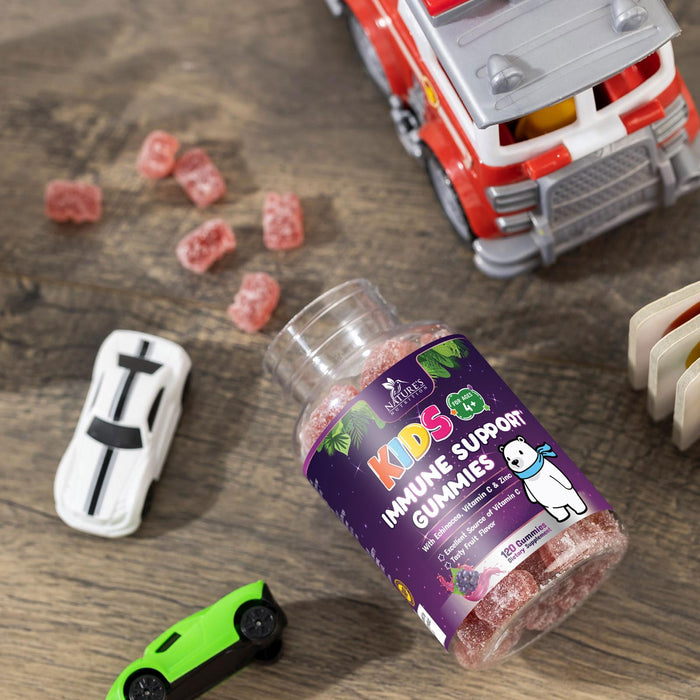 Kids Immune Support Gummies - Vitamin C, Zinc & Echinacea, Children's Daily Immune Health Support Gummy for Ages 4 and Up, Nature's Vitamins for Kids, Vegan & Non-GMO, Berry Flavor - 120 Gummies