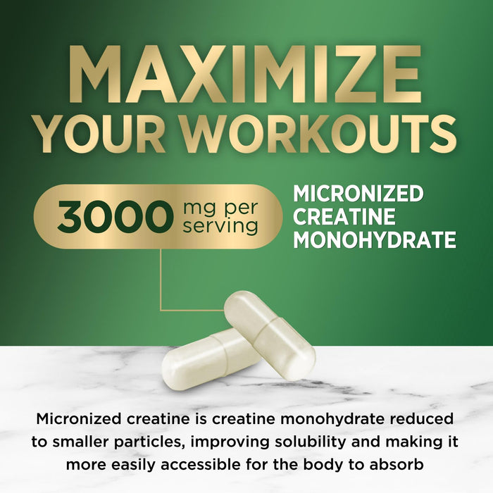 Creatine Monohydrate Capsules 3000mg – 120 Capsules