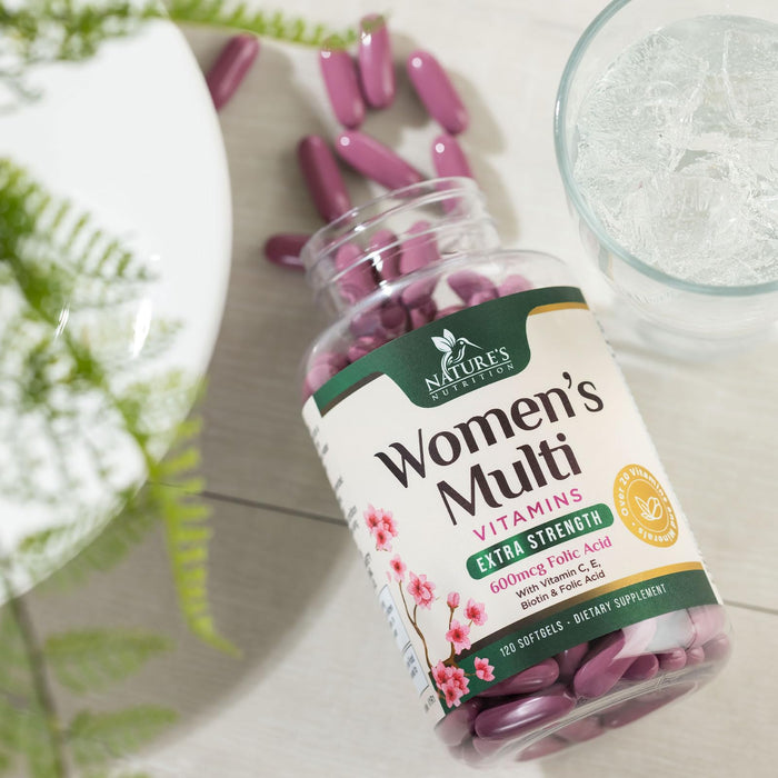 Multivitamin for Women with Iron, Calcium, Zinc, Vitamin A, C, D, E, & B Vitamins for Bone, Skin & Immune Health Support, Nature's Daily Womens Multivitamins for Women's Energy & Health, 120 Softgels