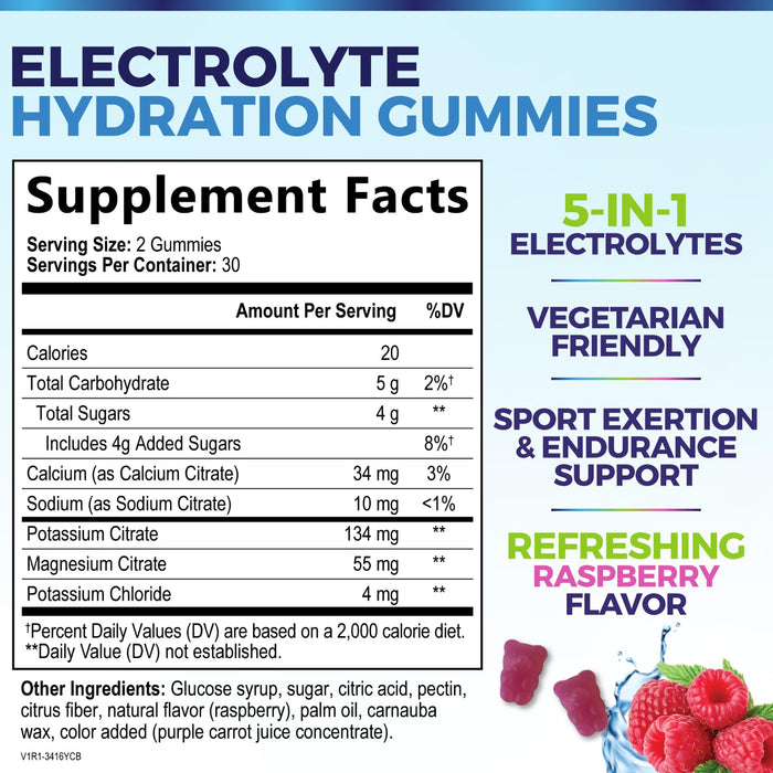 Electrolyte Hydration Gummies – 60 Gummies