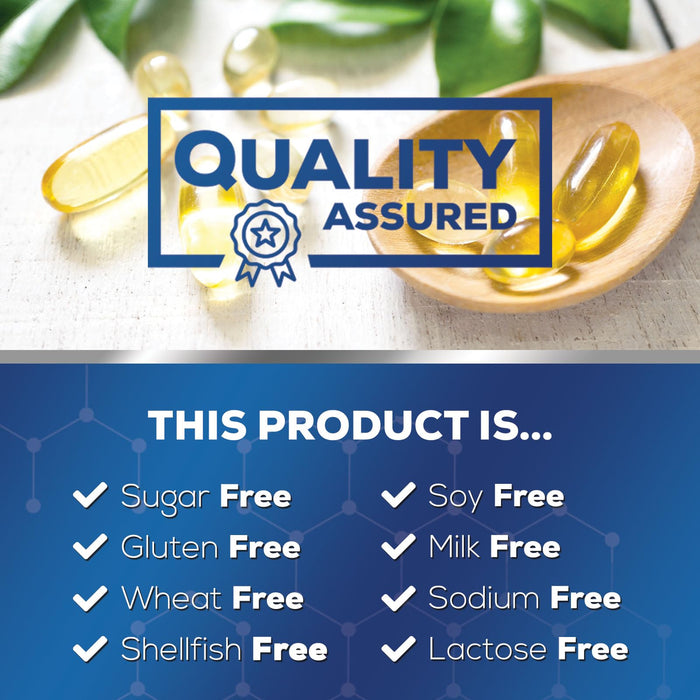 Omega 3 Fish Oil 2400 mg - Triple Strength Omega3, EPA & DHA Fatty Acids Supplement - Natural Support for Immune, Heart & Brain Health - Wild Caught, Non-GMO, Lemon Flavor, Burpless - 180 Softgels