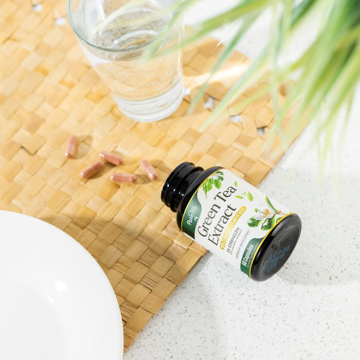 Green Tea Extract Capsules 1000mg with 98% Standardized Polyphenols & 45% EGCG for Heart Support with Antioxidants - 3X Absorption Green Tea Pills for Natural Energy, Gentle Caffeine - 60 Capsules