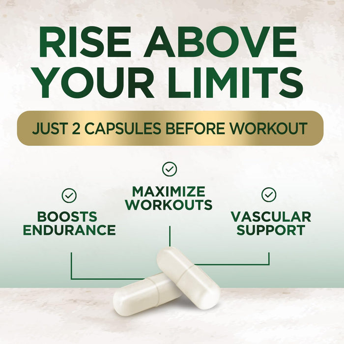 L-Arginine Supplement 1000mg with L-Citrulline - Heart Health Support - Muscle Supporting Nitric Oxide Precursor Booster for Extra Strength - Non-GMO Amino Acid Energy Blend For Men - 120 Capsules