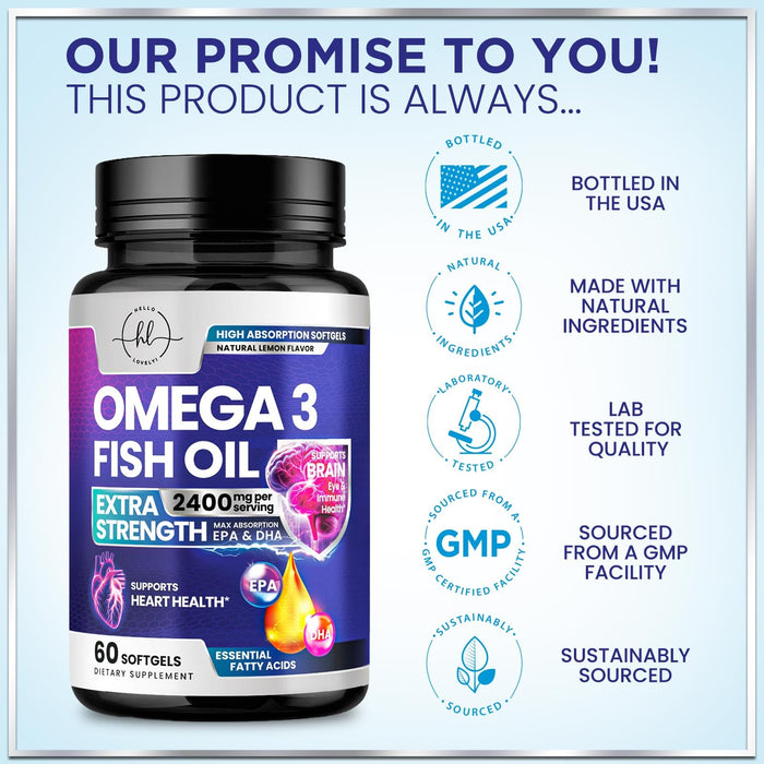 Omega-3 Fish Oil – 2400mg – 60 Softgels