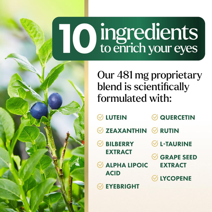 Eye Vitamins & Mineral Supplement - Contains Zinc, Copper, Lutein, & Zeaxanthin, Supports Dry Eye Strain, Vision Health for Adults, Non-GMO, Vegan Eye Care Pills & Minerals Supplements - 120 Capsules