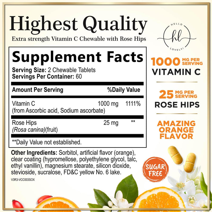 Vitamin C 1000mg – 120 Chewable Tablets