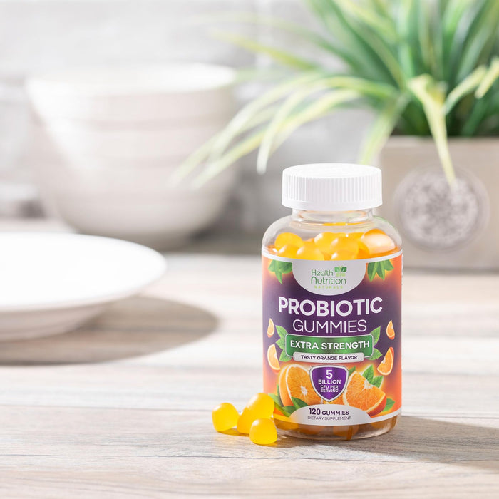 Probiotic Gummies for Women & Men - 5 Billion CFUs Gut Health Support Gummy, Daily Probiotics Supplement for Digestive Health Gummy, Probiotic Strains for Immune Support, Non-GMO & Vegan - 120 Gummies