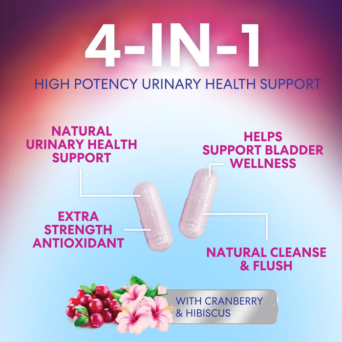 D-Mannose Supplement 1,350mg with Cranberry, Hibiscus & Dandelion - Fast-Acting, Natural Bladder & Urinary Tract Support for Women & Men – Flush & Cleanse Impurities – Non-GMO, Vegan – 60 Capsules