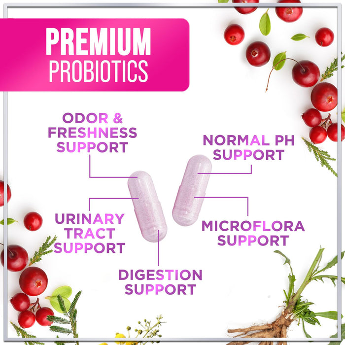 Probiotics for Women - 60 Billion CFU & 16 Strains for pH Balance, Vaginal & Digestive Support, Women's Probiotic with Cranberry for Gut Health, Urinary & Immune Support, Shelf Stable - 60 Capsules