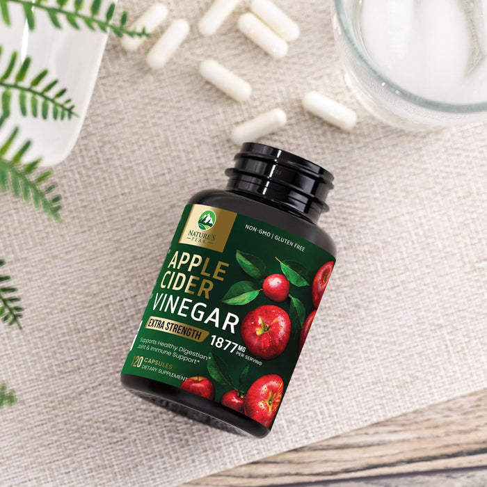 Apple Cider Vinegar Capsules ACV Supplements 1877mg, Vitamin D3, Zinc & Best ACV Supplement Pills Supporting Gut Health for Better Digestion, Immune System Support, Non-GMO & Gluten Free, 120 Capsules