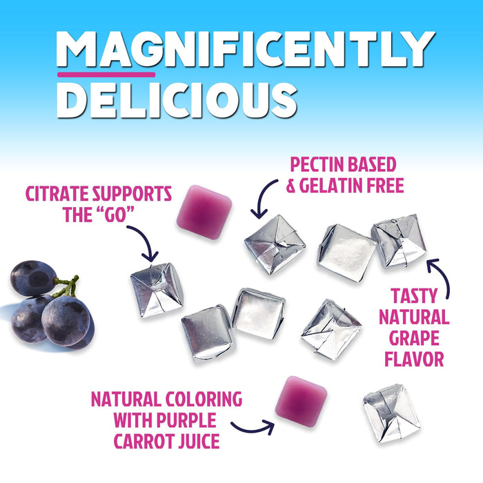 Magnesium Citrate Supplement Gummies 100mg - High Absorption Magnesium Citrate Soft Chews for Heart, Muscle, Calm, & Nerve Health Support, Vegan Chewable Gummies for Adults, Grape-Flavor - 60 Count