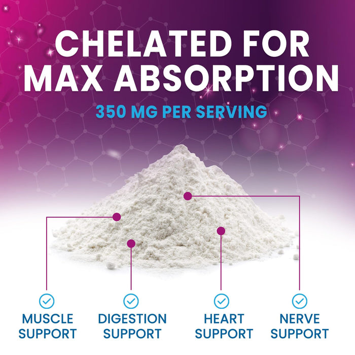 Magnesium Powder Supplement - Magnesium Citrate Powder Drink Mix Unflavored - Mag Citrate & Aquamin Supplements for Bone, Heart & Muscle Support, Sugar Free, Gluten Free, Vegan - 60 Servings