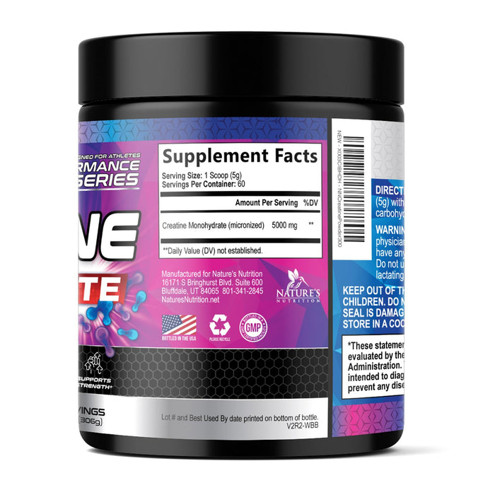 Creatine Monohydrate Powder 5000mg - Micronized Unflavored - 60 Servings