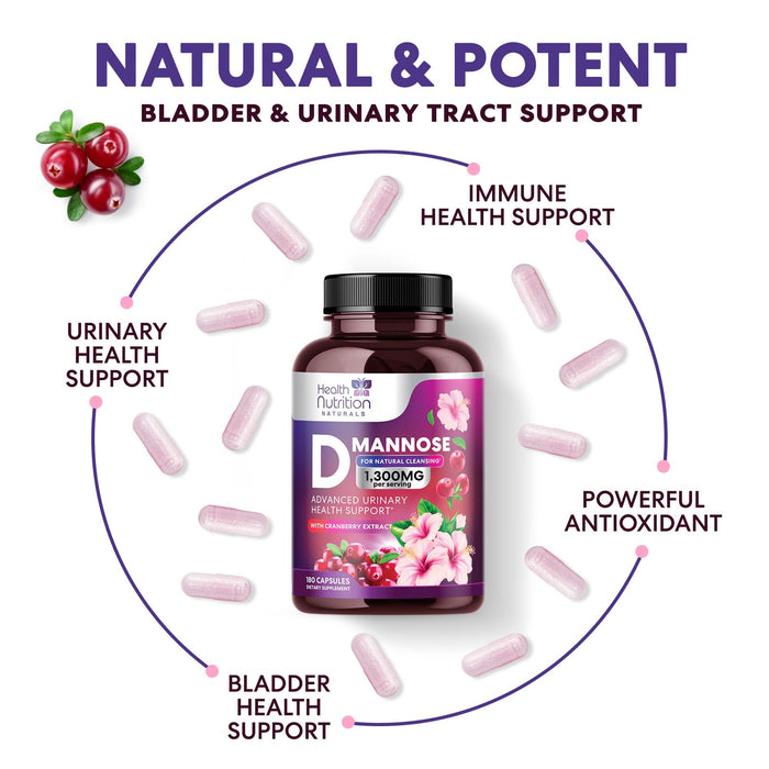 D-Mannose 1,000mg – 180 Capsules