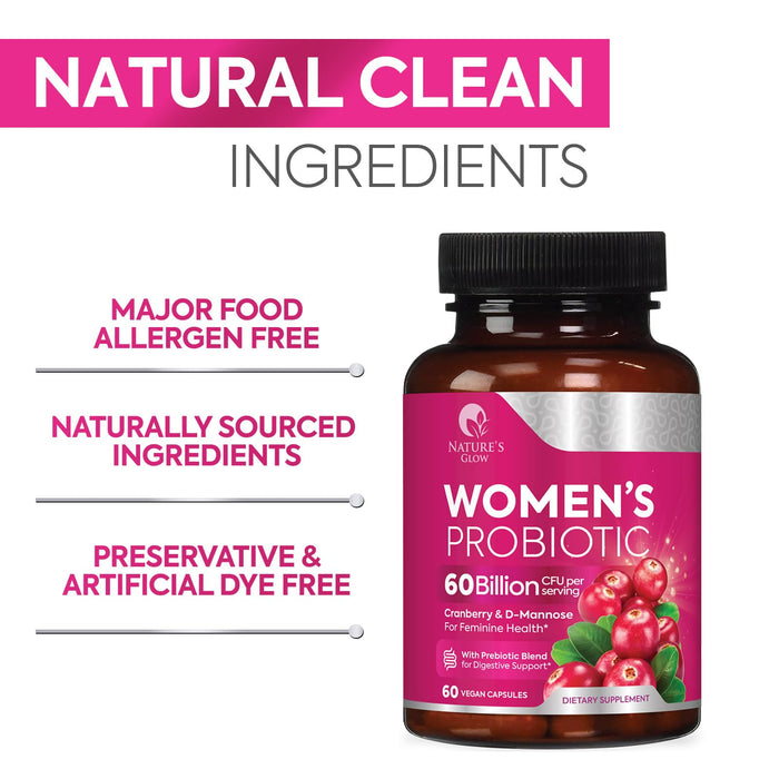 Probiotics For Women 50 Billion CFU - Women's Probiotic For Digestive Health 16 Unique Strains - Daily Vaginal PH Balance & Feminine Health Support, Womens Probiotic With Acidophilus - 60 Capsules