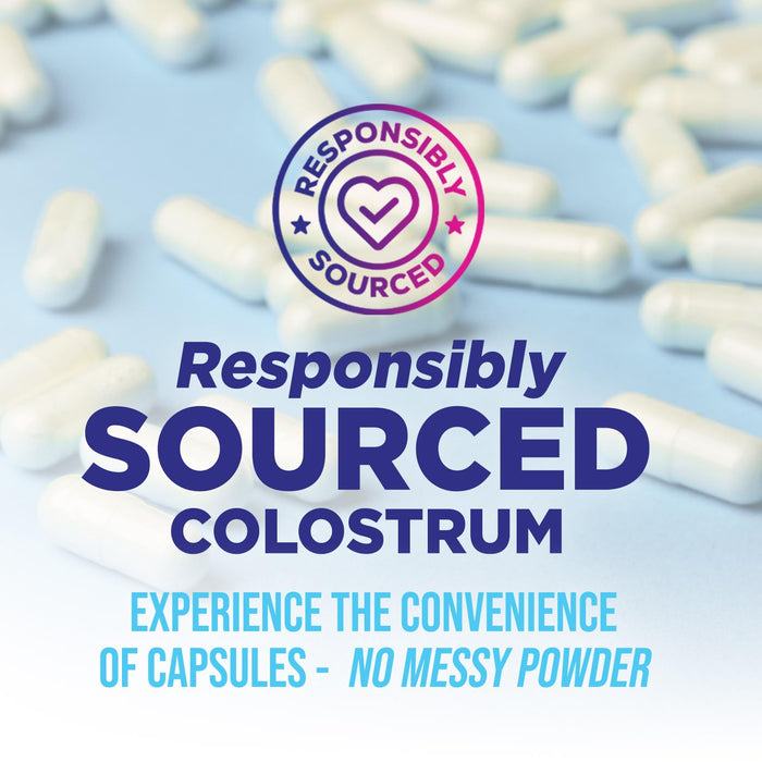 Colostrum For Women Supplement 1000mg 20% Immunoglobulins for Muscle, Skin & Hair Support - Gut Health Digestive & Immune Support - Bovine Colostrum Powder - Gluten Free & Unflavored - 60 Capsules