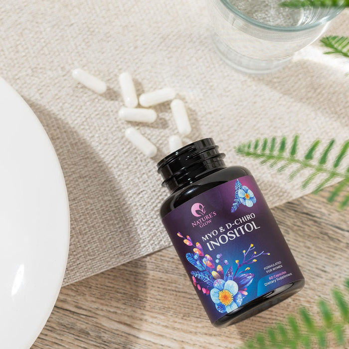 Myo-Inositol & D-Chiro Inositol 1025mg - 40:1 Ideal Ratio for Ovarian Support, Vegan Myo & D Chiro Supplement for Women's Natural Balance and Hormone Support, Vitamin B8, Non-GMO - 60 Capsules