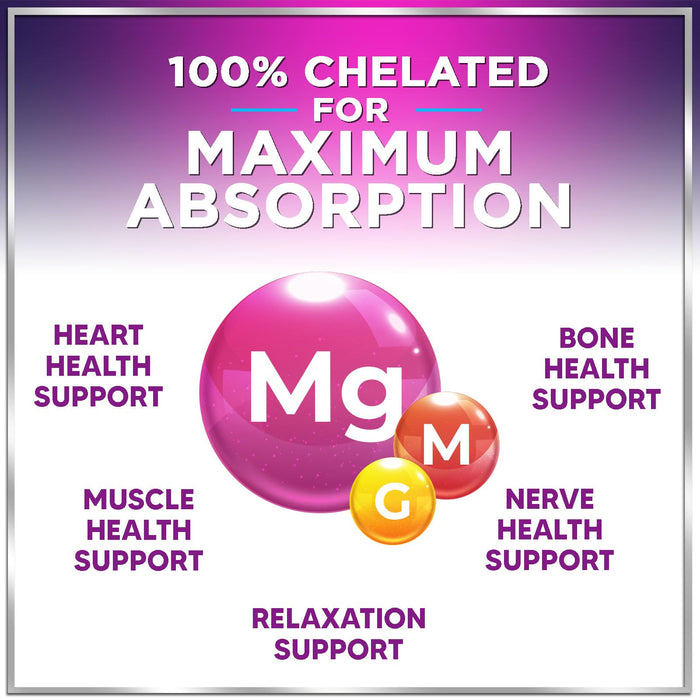 Magnesium Glycinate 1000mg | High Absorption | Chelated to Support Bone, Muscle, Nerves & Heart Health | Natural Sleep & Stress Support Women & Men | Vegan, Gluten & Soy Free, Non-GMO | 60 Capsules