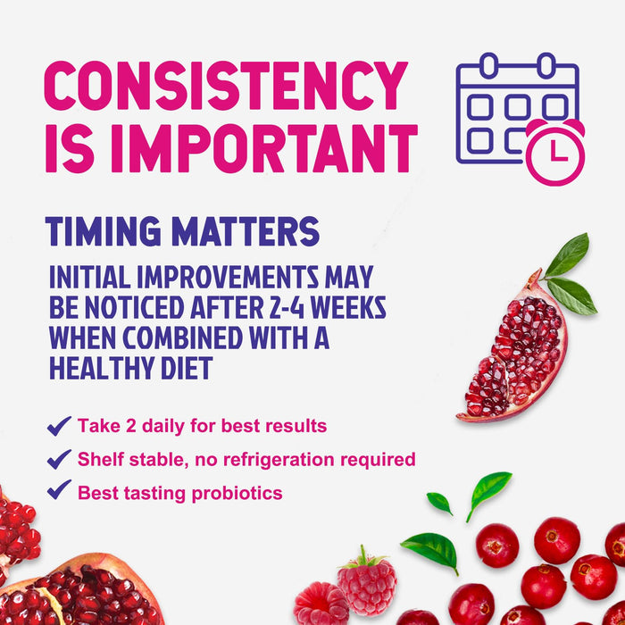 Probiotics for Women Gummies with Cranberry - 6 Premium Strains for PH Balance, Digestive Health, Vaginal & Immune Support, 3 Billion CFU, Women's Probiotic Gummy for Feminine Health - 120 Gummies