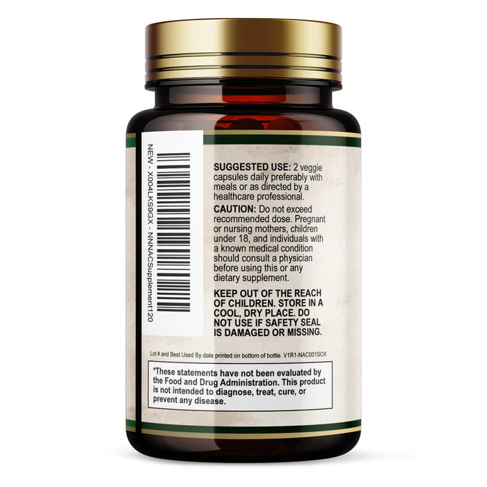 NAC N-Acetyl L-Cysteine (NAC) 1200 mg – 120 Veggie Capsules