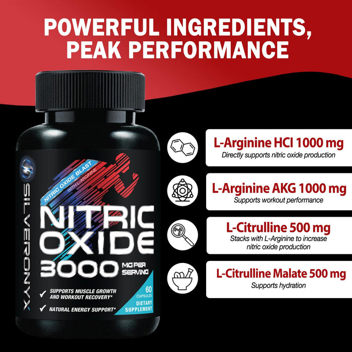 Nitric Oxide Formula with L-Arginine + Citrulline – 60 Capsules