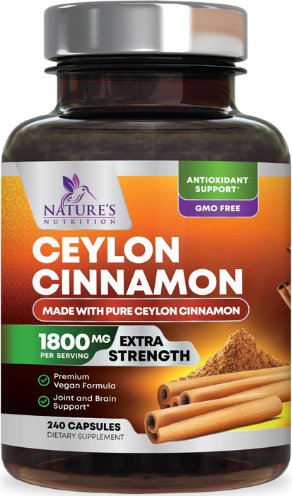 Organic Ceylon Cinnamon 1800mg – 240 Capsules