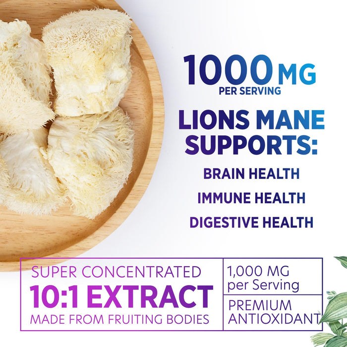 Lions Mane Mushroom Capsules 10,000mg – 60 Count
